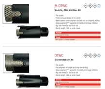 Ultra Compact Surface DTWC Dry Thin Wall Core Drill